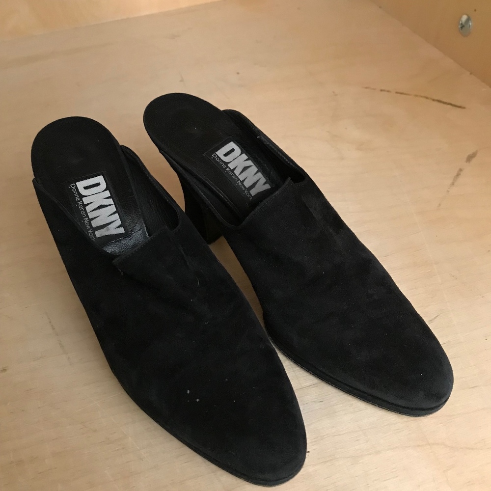 Suede high heel mule
